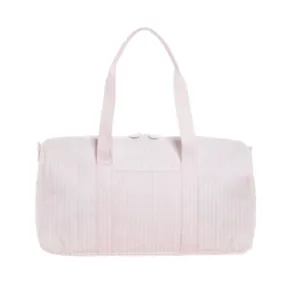 Personalized Nylon Stripe Pink Duffel Weekender