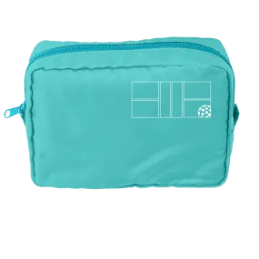 Pickleball Court (White) | Pickleball Dimensional Cosmetic Pouch Bag | Small Size Court Dimensional Bag