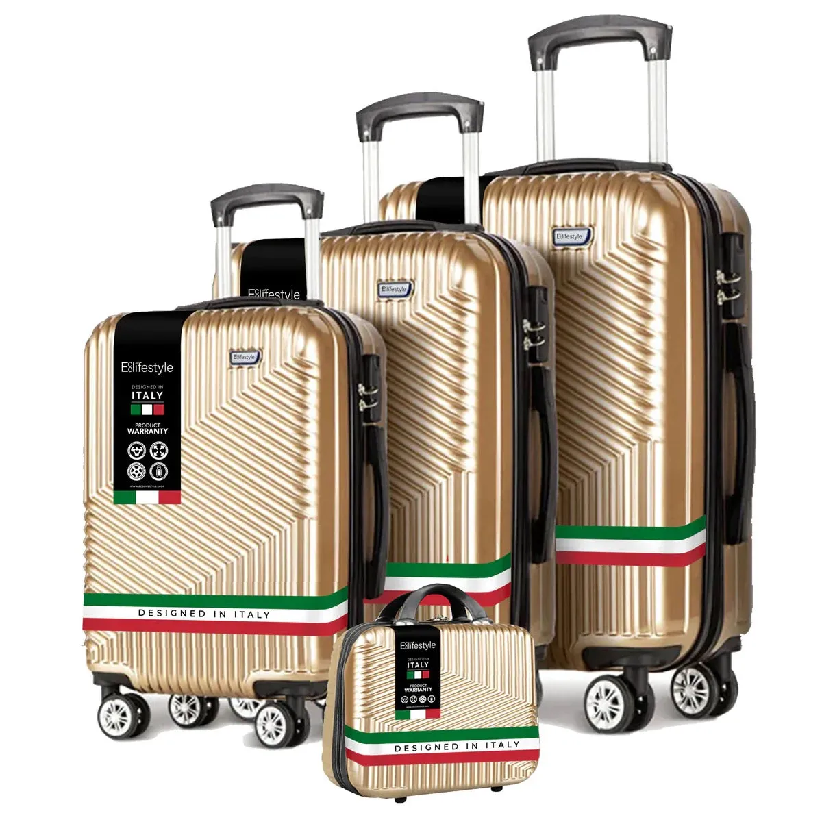 Roma Hardshell Luggage Set with Spinner Wheels & TSA Lock