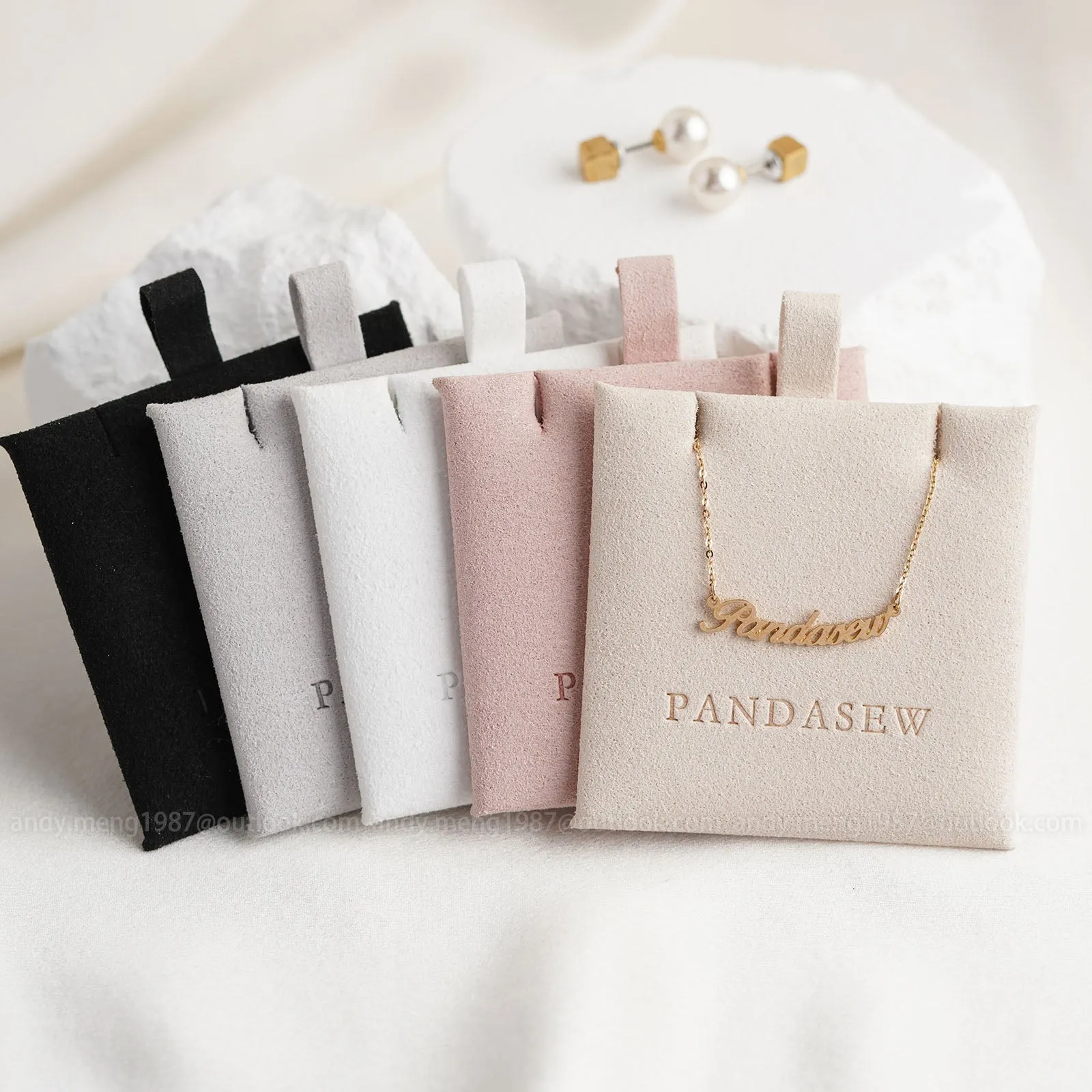 Squra pouch with insert card diverse types personalized package jewelry bag with logo custom 50stes MCR-132