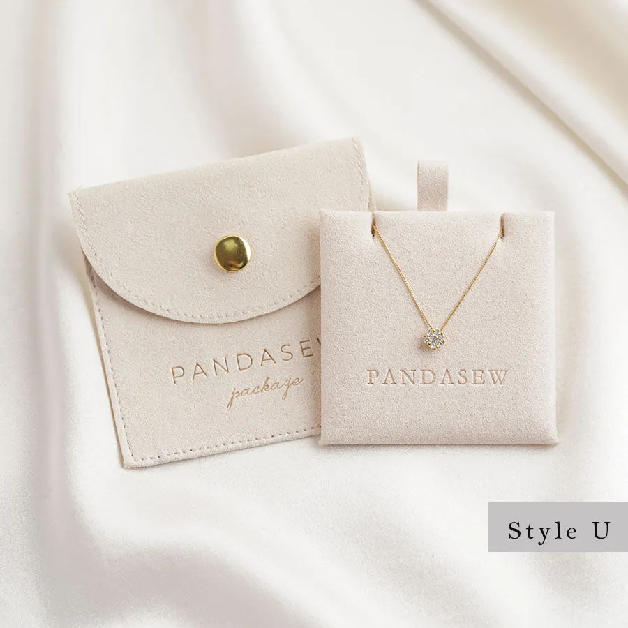 Squra pouch with insert card diverse types personalized package jewelry bag with logo custom 50stes MCR-132