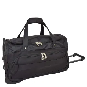 Travel Duffle Bag Lightweight Wheeled Holdall Weekend Cabin Bag Darwin Black