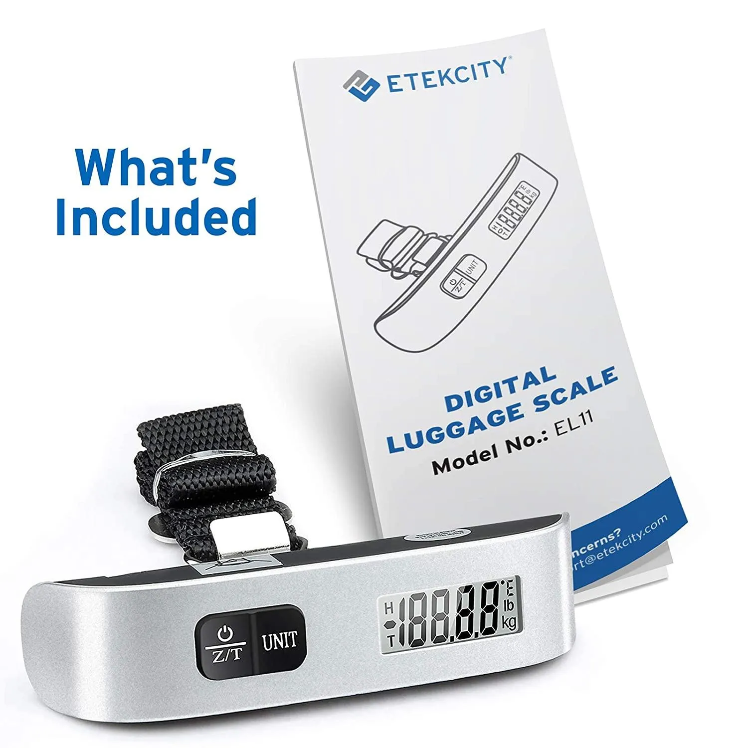Travel with Confidence: Digital Portable Handheld Scale - Weigh Your Suitcase with Ease, Temperature Sensor Included, Up to 110 Pounds Capacity, Battery Included!