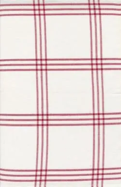 Vintage Look Enamored White Red Toweling