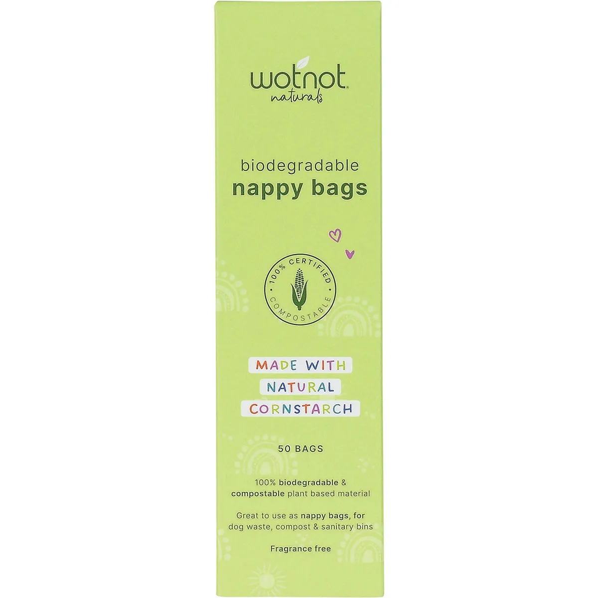 WOTNOT Nappy Bags 100% Compostable Eco-Friendly 50 pack